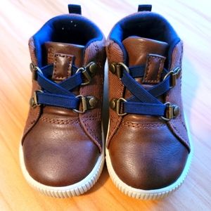 Toddler boy leather and half sneaker boot shoe